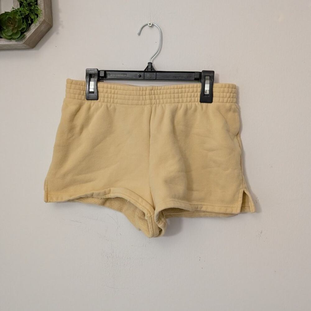 TNA Cozy Fleece Perfect yellow sweatshorts